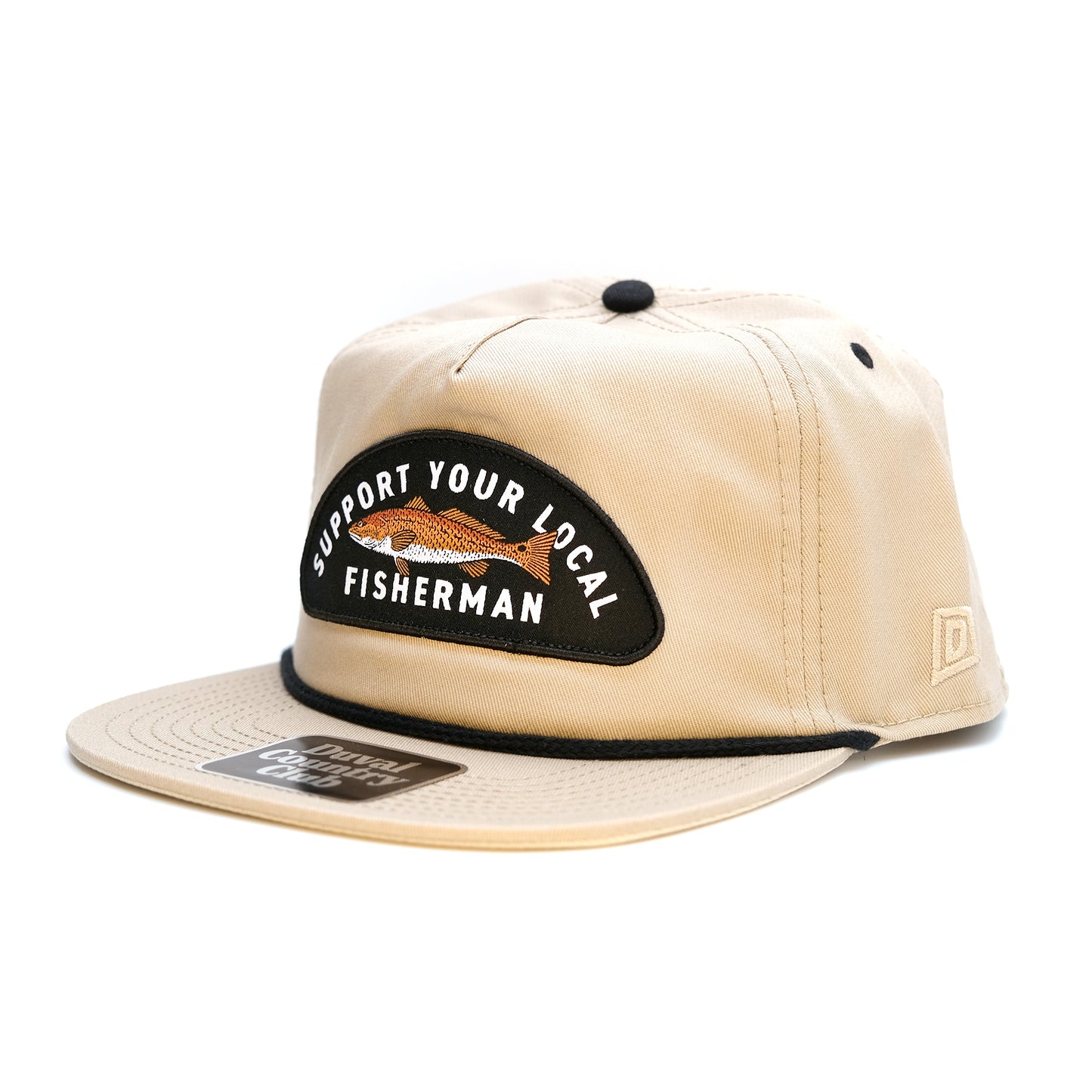"Support Your Local Fisherman"- khaki unstructured hat
