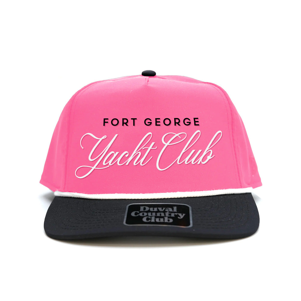 "Fort George Yacht Club" - caddie hat - pink and black