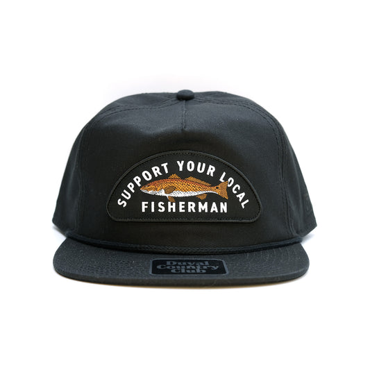 "Support Your Local Fisherman"- black unstructured hat