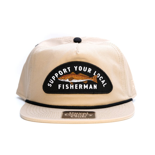 "Support Your Local Fisherman"- khaki unstructured hat