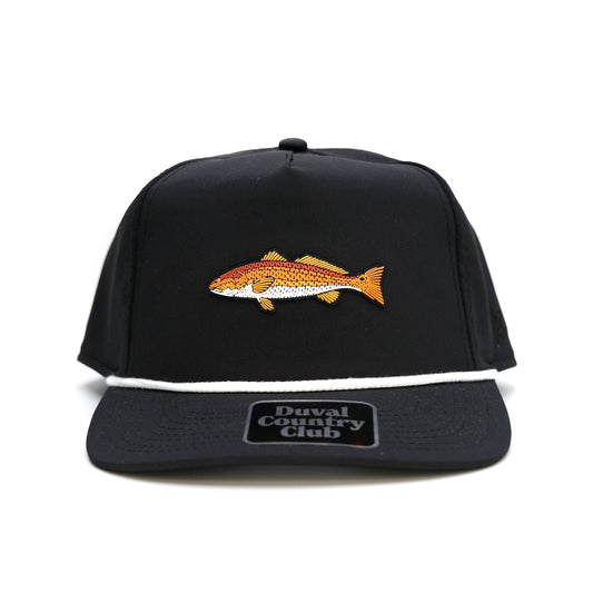 "Redfish patch" - rope caddie hat - black